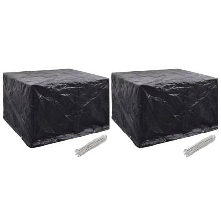 vidaXL Funda de muebles de jardín 2 uds 8 ojales 135x135x90 cm