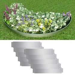 vidaXL Set de cercas para césped 10 piezas acero galvanizado 100x20cm