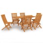 vidaXL Conjunto de comedor de jardín 7 piezas madera maciza de teca vidaXL Conjunto de comedor de jardín 7 piezas madera maciza de teca
