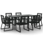 vidaXL Juego de comedor para jardín 7 piezas ratán PVC negro vidaXL Juego de comedor para jardín 7 piezas ratán PVC negro