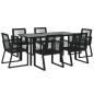 vidaXL Juego de comedor para jardín 7 piezas ratán PVC negro vidaXL Juego de comedor para jardín 7 piezas ratán PVC negro