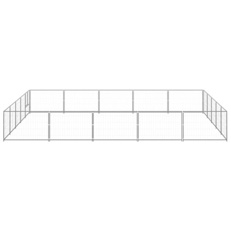 vidaXL Perrera plateada 25 m² acero