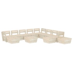 vidaXL Muebles de palets de jardín 12 pzas madera de abeto impregnada