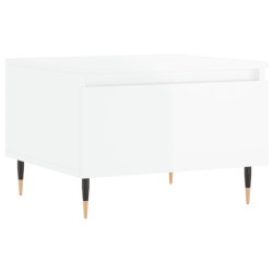 vidaXL Mesa de centro madera de ingeniería blanco brillo 50x46x35 cm
