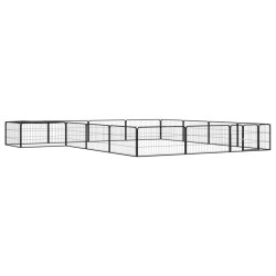 vidaXL Jaula perros 16 paneles acero recubierto polvo negro 100x50 cm