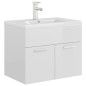 vidaXL Mueble con lavabo madera de ingeniería blanco brillo vidaXL Mueble con lavabo madera de ingeniería blanco brillo