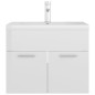 vidaXL Mueble con lavabo madera de ingeniería blanco brillo vidaXL Mueble con lavabo madera de ingeniería blanco brillo