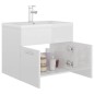 vidaXL Mueble con lavabo madera de ingeniería blanco brillo vidaXL Mueble con lavabo madera de ingeniería blanco brillo