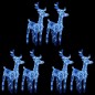 vidaXL Renos de Navidad 6 unidades 240 LED azul acrílico vidaXL Renos de Navidad 6 unidades 240 LED azul acrílico