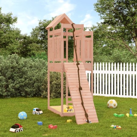 vidaXL Casita infantil con pared de escalada madera abeto Douglas