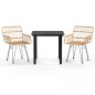 vidaXL Juego de comedor de jardín 3 piezas ratán sintético vidaXL Juego de comedor de jardín 3 piezas ratán sintético