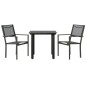 vidaXL Juego de comedor para jardín 3 piezas acero y textilene negro vidaXL Juego de comedor para jardín 3 piezas acero y textilene negro