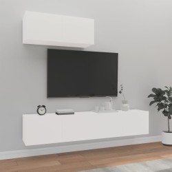 vidaXL Set de muebles de TV 3 piezas madera contrachapada blanco