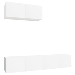 vidaXL Set de muebles de TV 3 piezas madera contrachapada blanco
