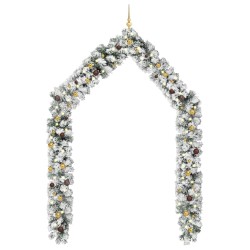 vidaXL Guirnalda de Navidad con LEDs y juego de bolas PVC verde 5 m