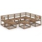 vidaXL Muebles de jardín 8 pzas cojines madera pino impregnada marrón vidaXL Muebles de jardín 8 pzas cojines madera pino impregnada marrón