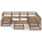 vidaXL Muebles de jardín 8 pzas cojines madera pino impregnada marrón vidaXL Muebles de jardín 8 pzas cojines madera pino impregnada marrón