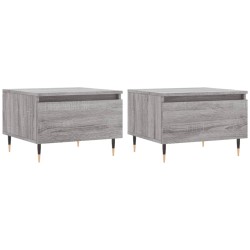 vidaXL Mesas de centro 2 uds madera ingeniería gris Sonoma 50x46x35 cm