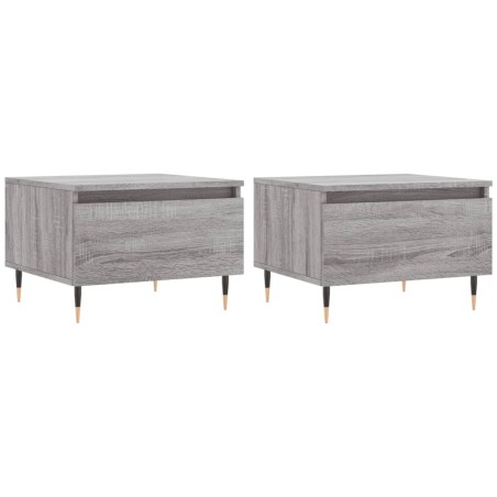 vidaXL Mesas de centro 2 uds madera ingeniería gris Sonoma 50x46x35 cm