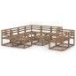 vidaXL Muebles de jardín 10 pzas cojines madera pino impregnada marrón vidaXL Muebles de jardín 10 pzas cojines madera pino impregnada marrón