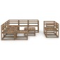 vidaXL Muebles de jardín 10 pzas cojines madera pino impregnada marrón vidaXL Muebles de jardín 10 pzas cojines madera pino impregnada marrón