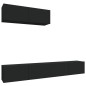 vidaXL Set de muebles para TV 3 piezas madera contrachapada negro