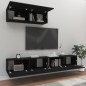 vidaXL Set de muebles para TV 3 piezas madera contrachapada negro