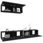 vidaXL Set de muebles para TV 3 piezas madera contrachapada negro