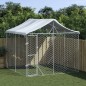vidaXL Perrera de exterior con techo acero galvanizado plata 3x3x2,5 m vidaXL Perrera de exterior con techo acero galvanizado plata 3x3x2,5 m
