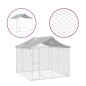 vidaXL Perrera de exterior con techo acero galvanizado plata 3x3x2,5 m vidaXL Perrera de exterior con techo acero galvanizado plata 3x3x2,5 m