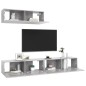 vidaXL Set de muebles de salón 3 pzas madera ingeniería gris hormigón