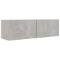 vidaXL Set de muebles de salón 3 pzas madera ingeniería gris hormigón