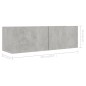 vidaXL Set de muebles de salón 3 pzas madera ingeniería gris hormigón