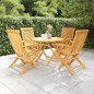vidaXL Juego de comedor para jardín 5 piezas madera maciza teca vidaXL Juego de comedor para jardín 5 piezas madera maciza teca