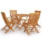 vidaXL Juego de comedor para jardín 5 piezas madera maciza teca vidaXL Juego de comedor para jardín 5 piezas madera maciza teca