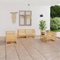 vidaXL Juego de muebles de jardín 6 piezas madera maciza de pino