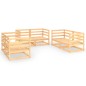 vidaXL Juego de muebles de jardín 6 piezas madera maciza de pino