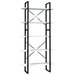 vidaXL Estantería 5 niveles madera de ingeniería blanca 80x30x175 cm