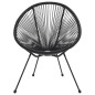 vidaXL Juego de comedor de jardín 3 piezas ratán PVC negro vidaXL Juego de comedor de jardín 3 piezas ratán PVC negro