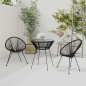 vidaXL Juego de comedor para jardín 3 piezas negro