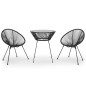 vidaXL Juego de comedor para jardín 3 piezas negro