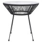 vidaXL Juego de comedor para jardín 3 piezas negro