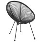 vidaXL Juego de comedor para jardín 3 piezas negro
