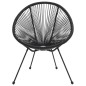 vidaXL Juego de comedor para jardín 3 piezas negro