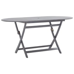 vidaXL Juego de comedor de jardín 7 pzas madera maciza de acacia gris