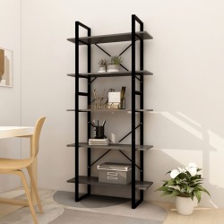 vidaXL Estantería de 5 niveles madera de pino gris 80x30x175 cm