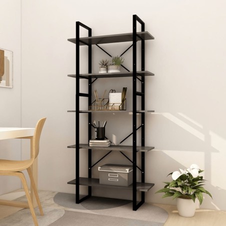vidaXL Estantería de 5 niveles madera de pino gris 80x30x175 cm