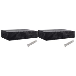 vidaXL Fundas de muebles de jardín 2 uds 8 ojales 218x77x55 cm