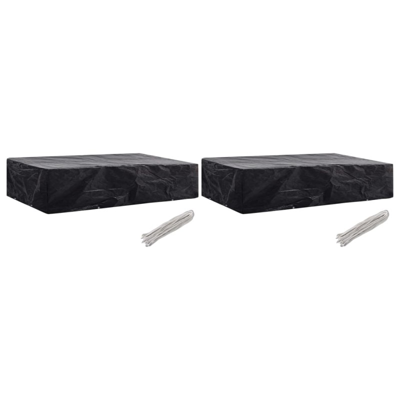 vidaXL Fundas de muebles de jardín 2 uds 8 ojales 218x77x55 cm vidaXL Fundas de muebles de jardín 2 uds 8 ojales 218x77x55 cm