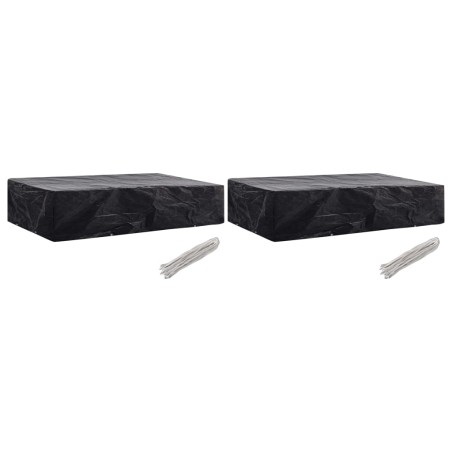 vidaXL Fundas de muebles de jardín 2 uds 8 ojales 218x77x55 cm